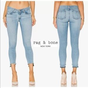 Rag & Bone High Rise Capri in Wiley Step Hem Light Wash 28